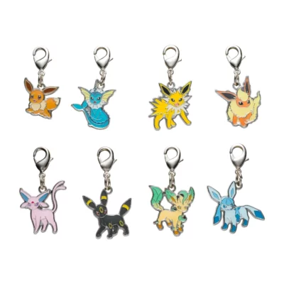 Pokémon Center Original - Eevee, Vaporeon, Jolteon, Flareon, Espeon, Umbreon, Leafeon & Glaceon Keychain Charm