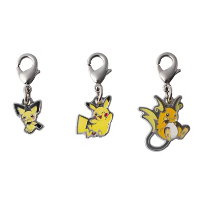 Pokémon Center Original - Pichu, Pikachu & Raichu Keychain Charm