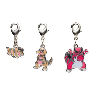 Pokémon Center Original - Sandile, Krokorok & Krookodile Keychain Charm